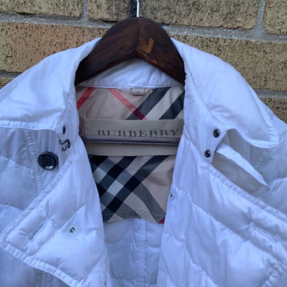 Burberry Goose Down Novacheck Puffer Jacket Medium White - Picture 5 of 16